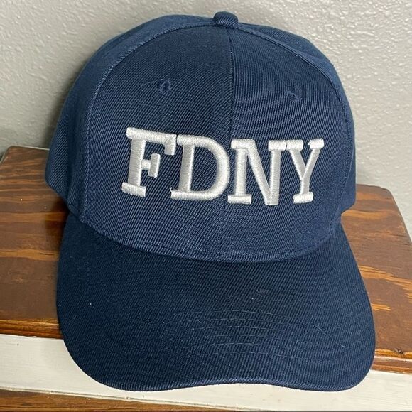 Heemang FDNY Mens OSFA Hat Navy Blue Adjustable Strapback Classic Baseball Cap - Picture 6 of 7